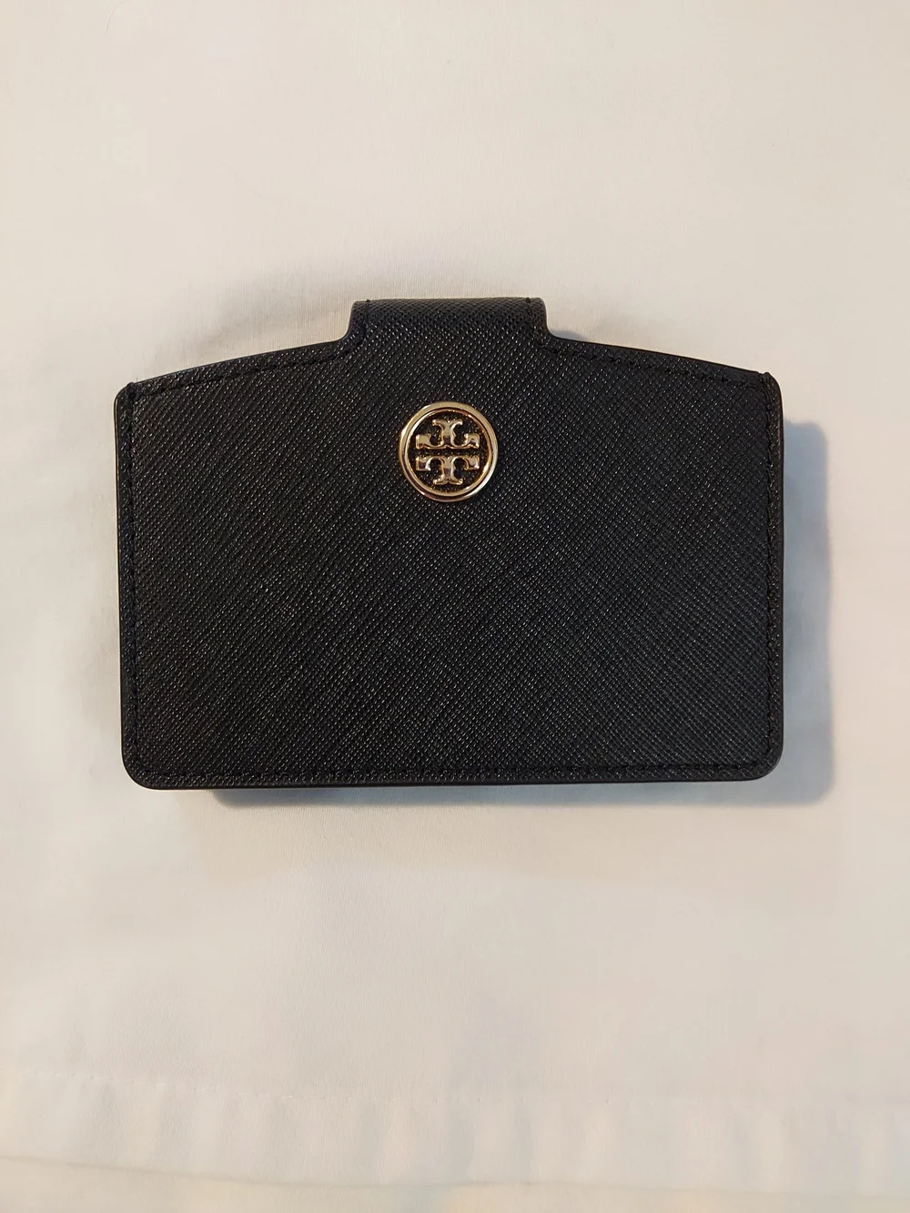Tory Burch Robinson Saffiano Leather Card Case - Black